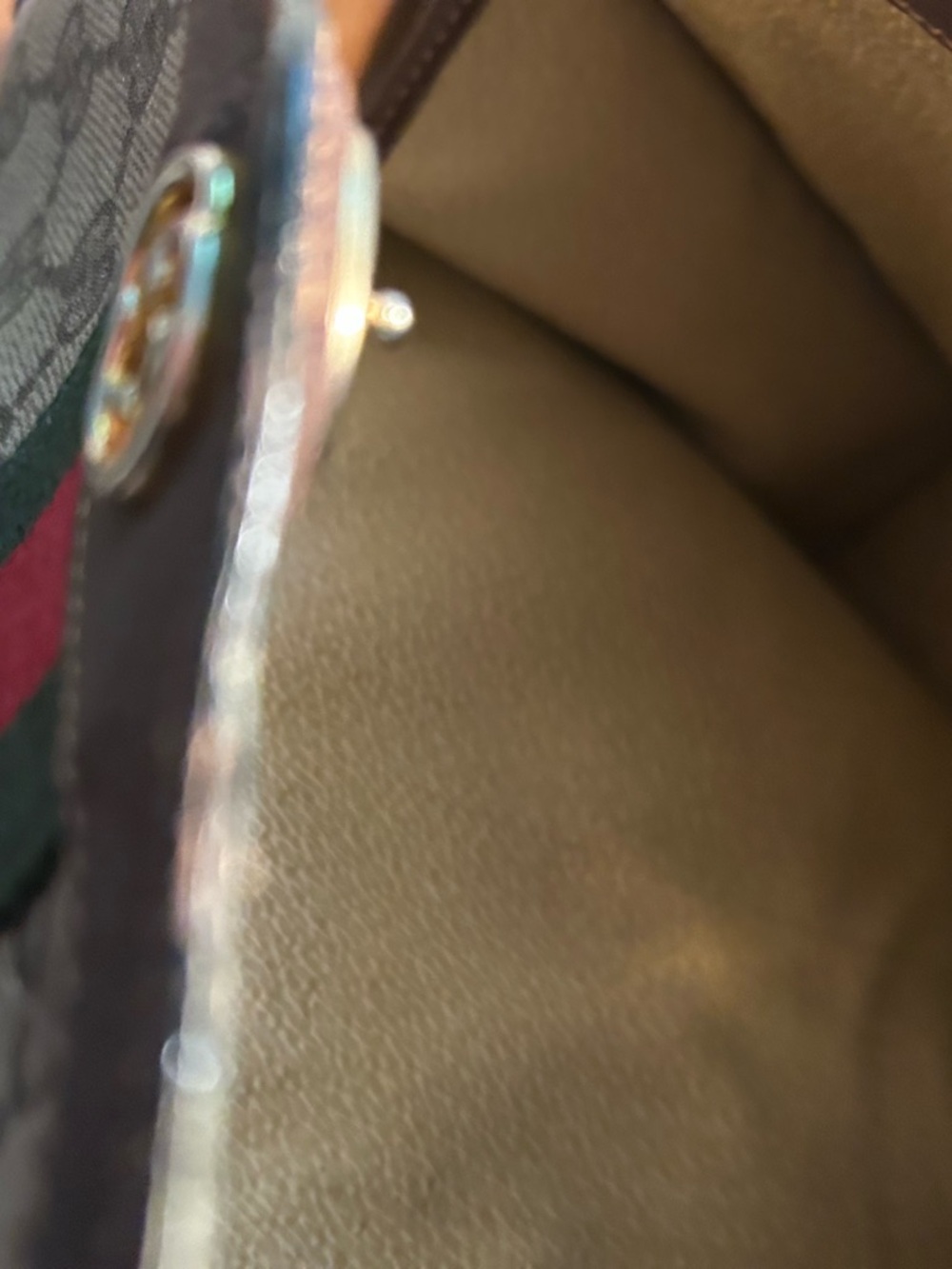 Gucci Beige GG Canvas Crossbody with Green-Red Web Stripe - Picture 7 of 7